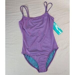 Sunbound by Sierra Size 12 Purple Shimmer One Piece Swimsuit NWT L599